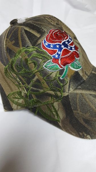 NEW! REBEL PRIDE ROSE DIXIE GIRL CAP HAT CAMO –