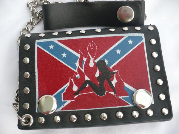 Confederate flag discount wallet with chain