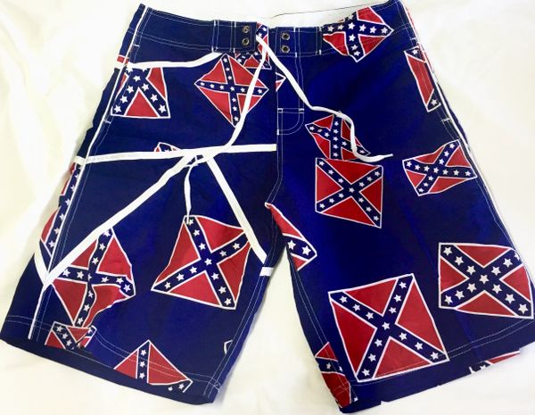 Blue Confederate Flag Men s Swim Trunks h1 DLGrandeurs