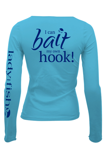 I can Bait my Own Hook! UPf long sleeve shirt - C-Blue/Navy