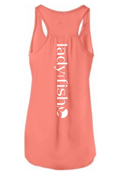 Ladyfish I can Bait my Own Hook! Flowy Tank Top - Coral