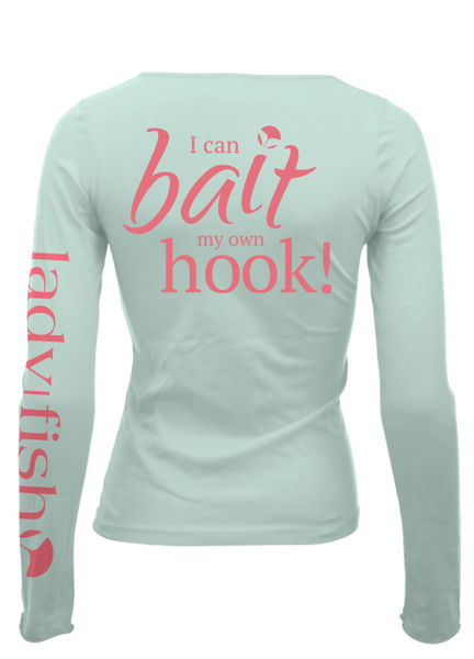 I can Bait my Own Hook Ladyfish UPF long sleeve crew neck shirt