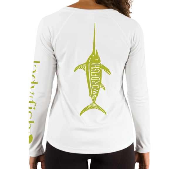 Swordfish Ladyfish UPF long sleeve shirt - White