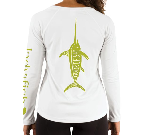 I can Bait my Own Hook Ladyfish UPF long sleeve crew neck shirt