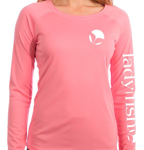Ladyfish UPF long sleeve shirt - Pink/white