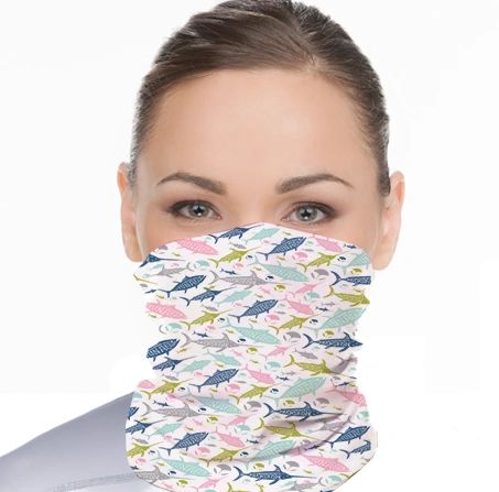 New! Ladyfish Swordfish+Tuna Face Mask- White