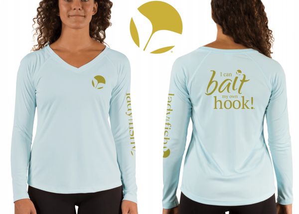 Ladyfish UPF long sleeve shirt - I can Bait My Own Hook_ladies, Women's  Fishing shirts, Ladies Fishing Shirts, UPF50