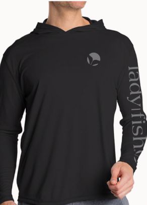 Mens! Ladyfish UPF long sleeve hoodie - Charcoal