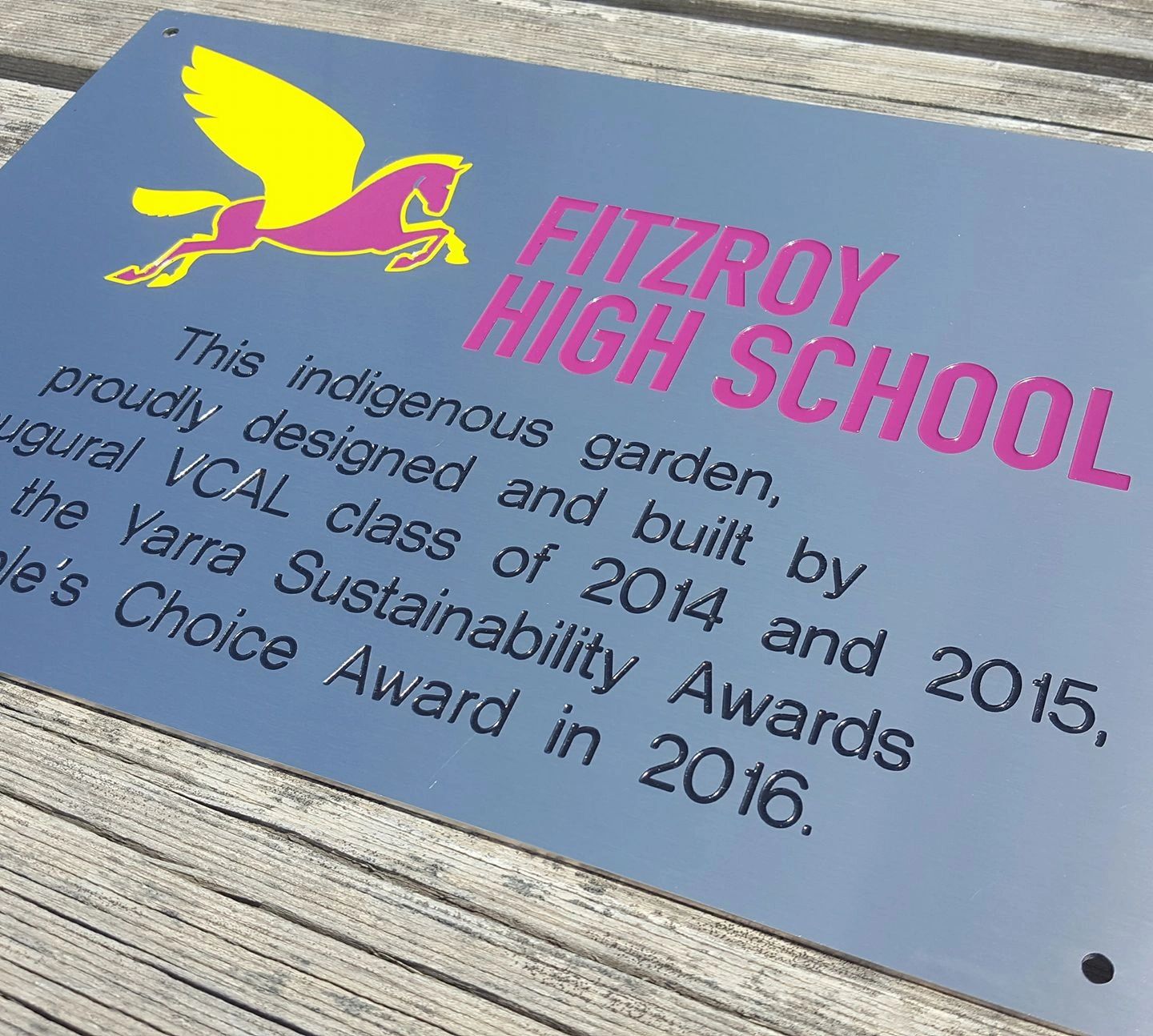Machine Engraved and Paint Filled Aluminium Plaque