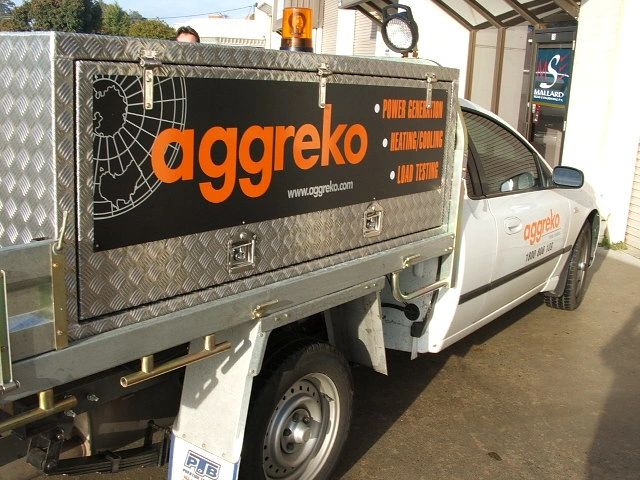 Custom Computer Cut Vinyl, Applied to Composite Panel for Vehicle Signage