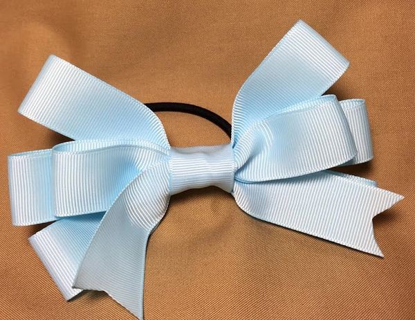 Baby Blue Layered Hair Bow | Nelly's Bow-tique