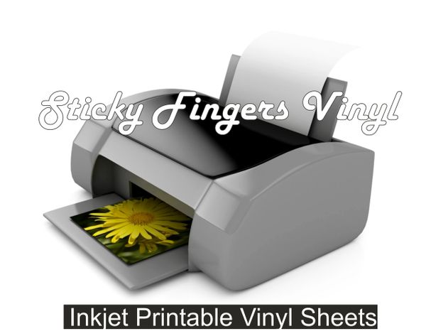 InkJet Printable Adhesive Vinyl (5 pack) Sticky Fingers Vinyl Craft