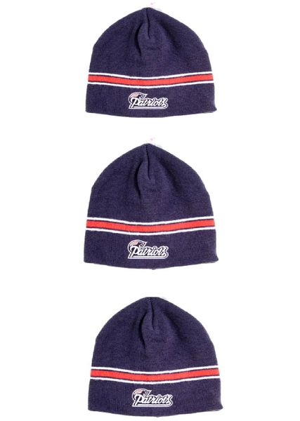 New England Patriots 3Pack Beanie with Red Stripe