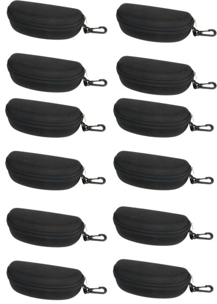 12 Black Textured Zipper Case