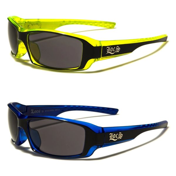 91042 Locs 2 Pack Wrap 1- Blue and 1- Green Sunglasses