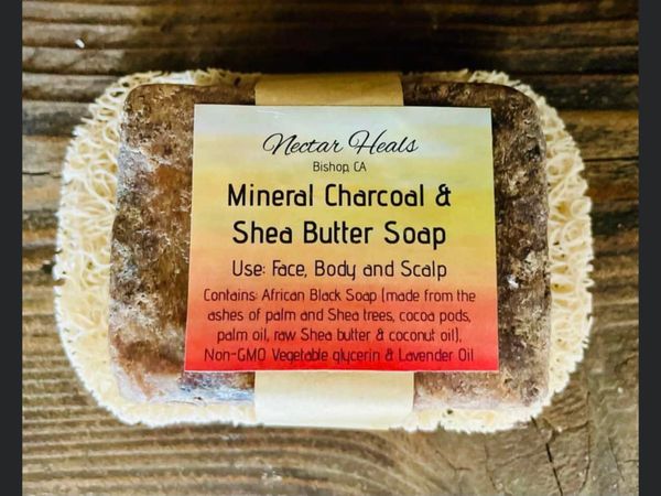 Black Shea Butter Soap with Soap Saver Pad
