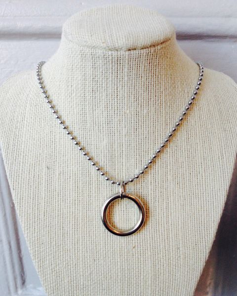 Subtle O-Ring Necklace with Bead Chain | Lucky Stars Leather