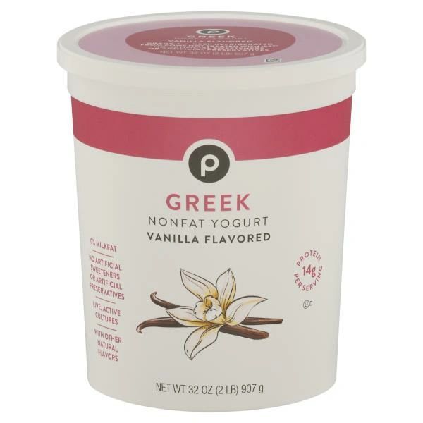 Publix Yogurt, Authentic Greek, Nonfat, Vanilla