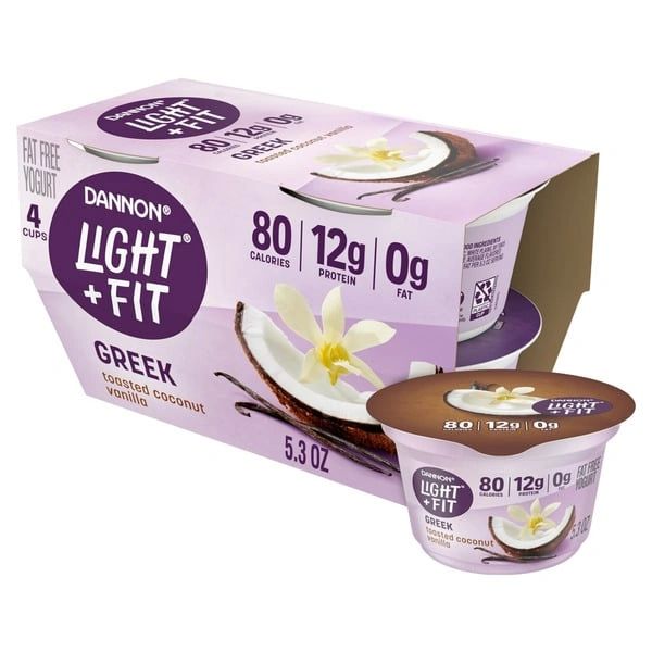 Dannon Light + Fit Toasted Coconut Vanilla Greek Nonfat Yogurt Cups