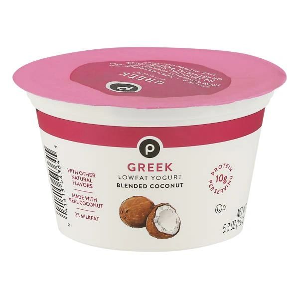 Publix Yogurt, Authentic Greek, Lowfat, Blended Coconut