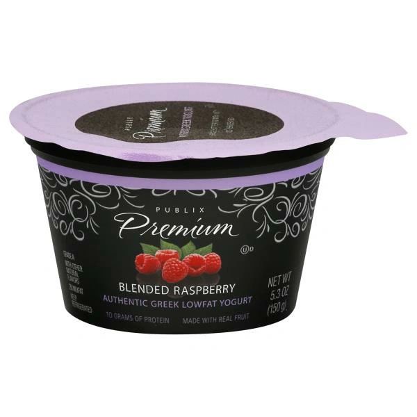 Publix Yogurt, Lowfat, Authentic Greek, Blended Raspberry