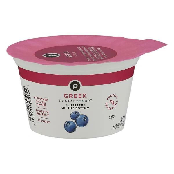 Publix Yogurt, Authentic Greek, Lowfat, Blended, Blueberry