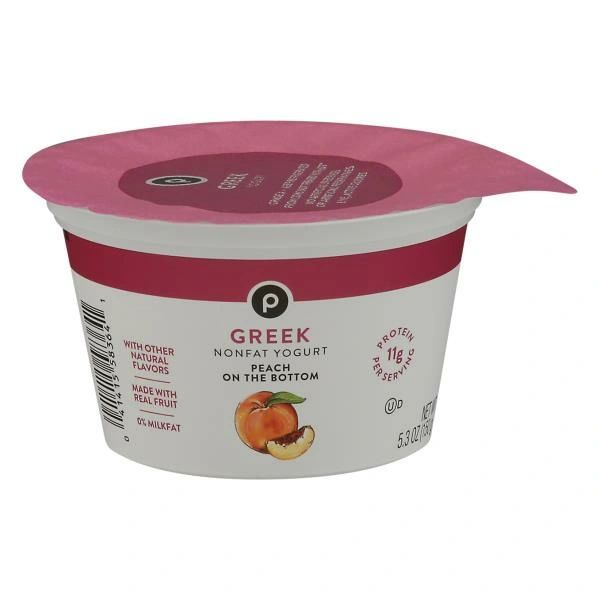 Publix Yogurt, Authentic Greek, Lowfat, Blended Peach