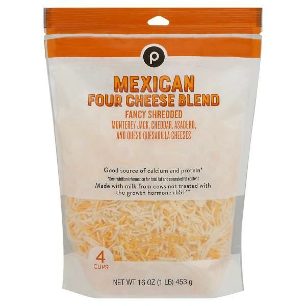 Publix Cheese, Mexican Four Cheese Blend, Fancy Shredded