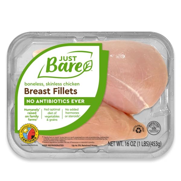 Just Bare Boneless Skinless Chicken Breast Fillets