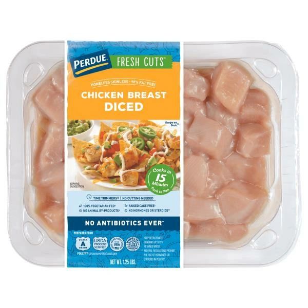 Perdue No Antibiotics Ever Precut Diced Chicken Breast