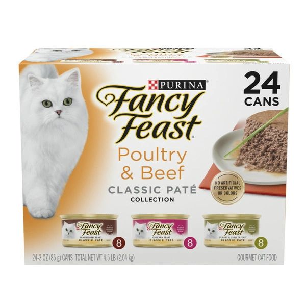 Fancy Feast Dishware Poultry and Beef Feast Classic Pate Collection Grain Free Wet Cat Food