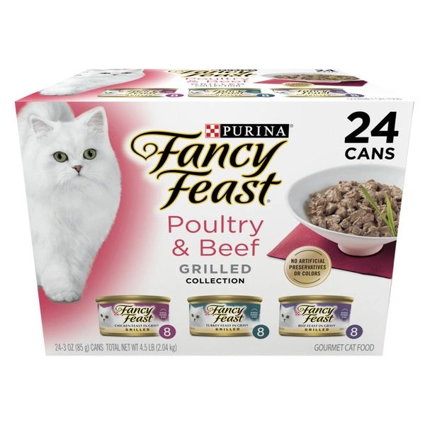 Fancy Feast Dishware Grilled Wet Cat Food Poultry and Beef Collection Wet Cat Food