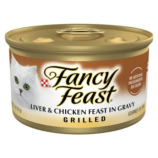 Purina Fancy Feast Grilled Wet Cat Food Liver and Chicken Feast in Wet Cat Food Gravy