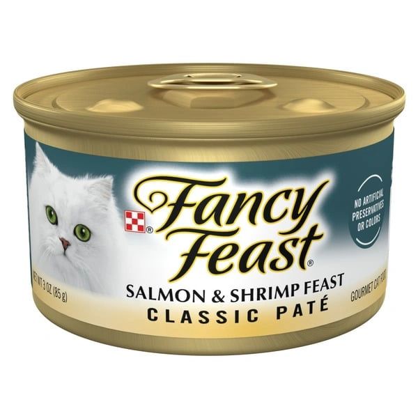 Purina Fancy Feast Salmon and Shrimp Feast Classic Grain Free Wet Cat Food Pate