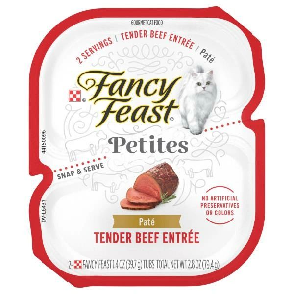 Purina Fancy Feast Gourmet Pate Wet Cat Food, Petites Tender Beef Entree