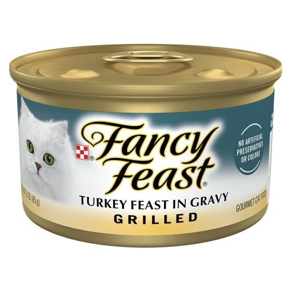 Purina Fancy Feast Grilled Wet Cat Food Turkey Feast in Wet Cat Food Gravy