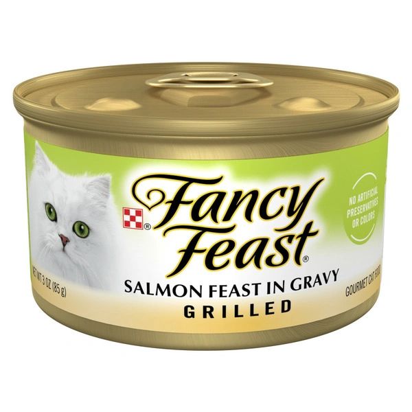 Purina Fancy Feast Grilled Wet Cat Food Salmon Feast in Wet Cat Food Gravy