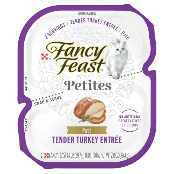 Purina Fancy Feast Gourmet Pate Wet Cat Food, Petites Tender Turkey Entree
