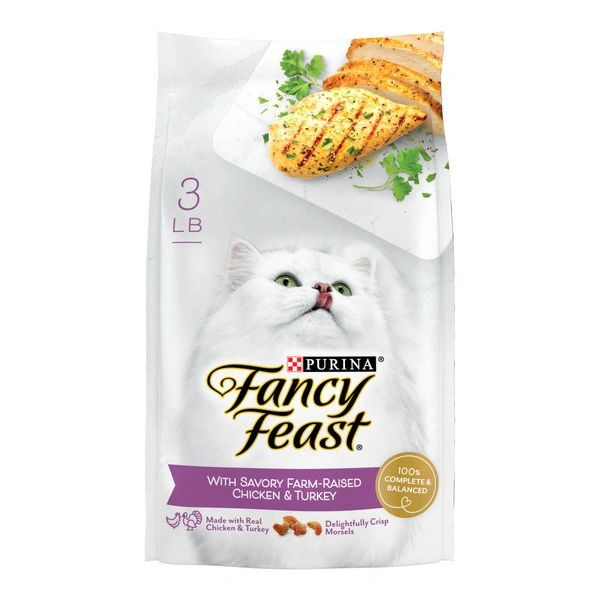 Fancy Feast Dishware Dry Cat Food with Savory Chicken and Turkey