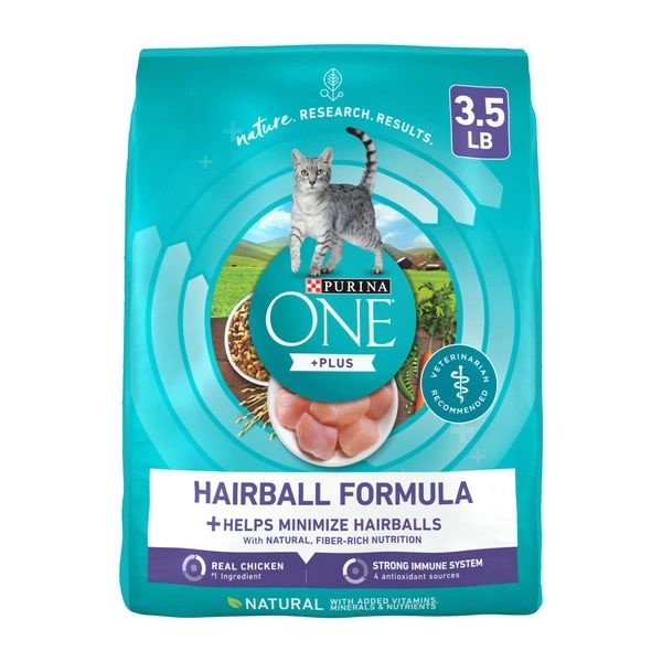 Purina ONE Natural Cat Food for Hairball Control, +PLUS Hairball Formula