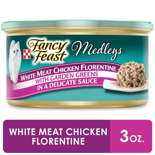 Purina Fancy Feast Gravy Wet Cat Food, Medleys White Meat Chicken Florentine With Garden Greens