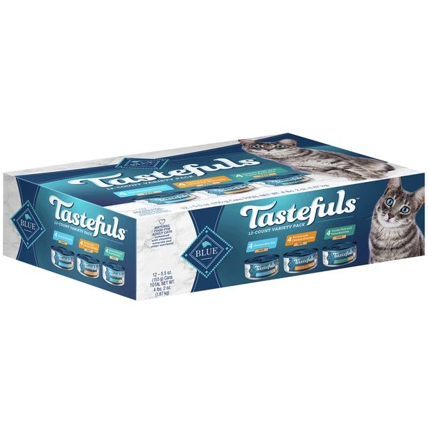 Blue Buffalo Tastefuls Natural Food for Adult Cats Variety Pack, 5.5 oz, 12 count