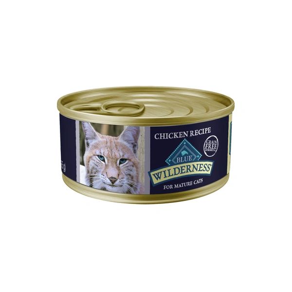 Blue Buffalo Wilderness High Protein Grain Free, Natural Mature Pate Wet Cat Food, Chicken