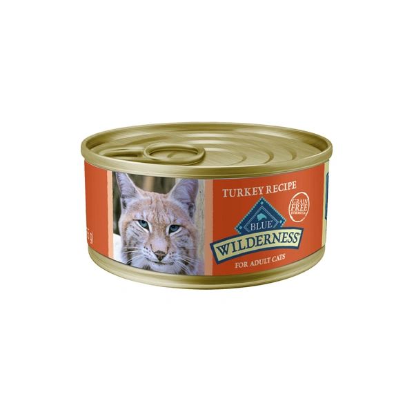 Blue Buffalo Wilderness High Protein Grain Free, Natural Adult Pate Wet Cat Food, Turkey