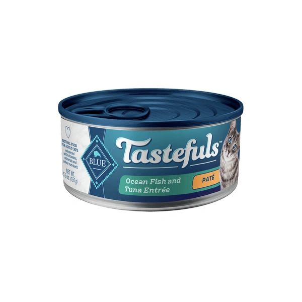 Blue Buffalo Tastefuls Natural Pate Wet Cat Food, Ocean Fish & Tuna Entrée