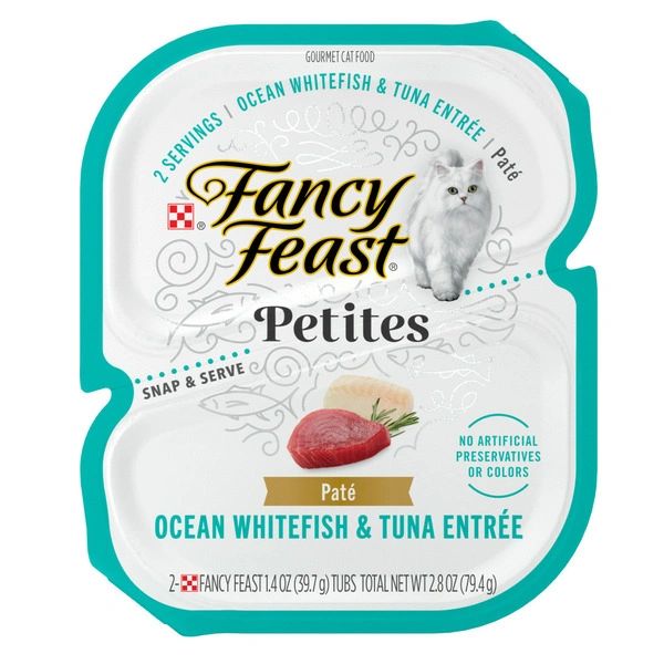 Purina Fancy Feast Gourmet Pate Wet Cat Food, Petites Ocean Whitefish & Tuna Entree