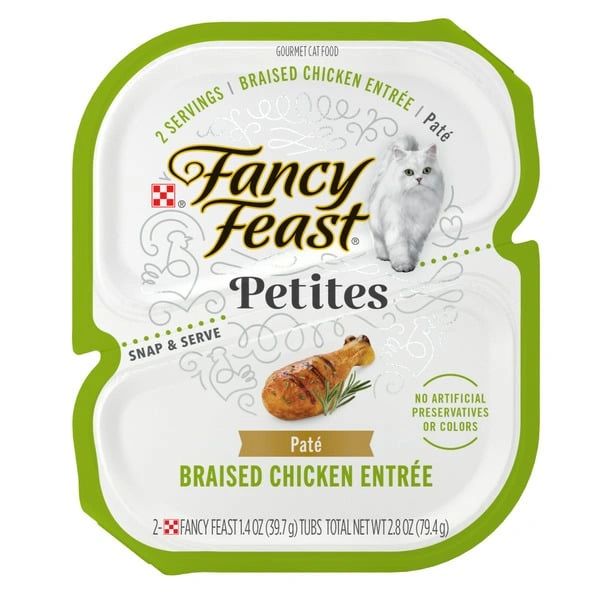 Purina Fancy Feast Petites Gourmet Wet Cat Food Pate, Petites Braised Chicken Entree