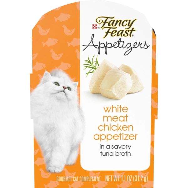 Purina Fancy Feast Broth Wet Cat Food Complement, Appetizers White Meat Chicken