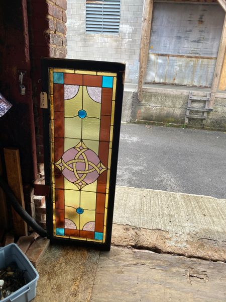 IC4025 - Antique Stained Glass Window (Restored) - 23-1/2 x 36 - Legacy  Vintage Building Materials & Antiques