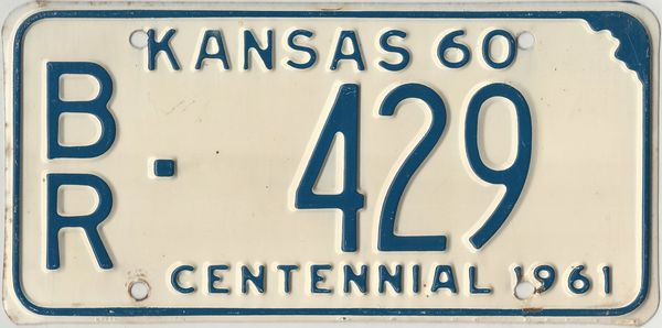 Kansas 1960 Car License Plate Brown Co Br 429 Kansas License Plates